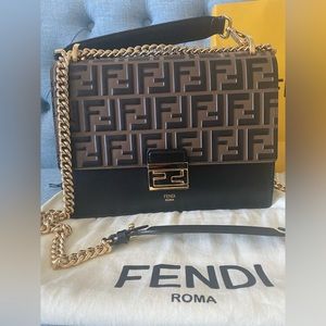 Fendi Kan I black leather bag BRAND NEW IN BOX NEVER USED
